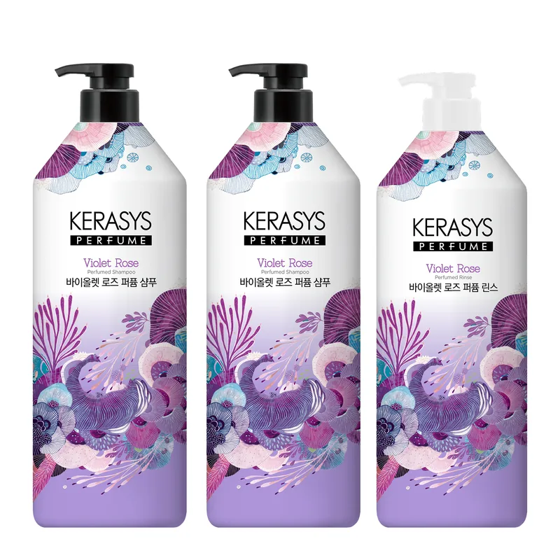 케라시스 퍼퓸 바이올렛 로즈 샴푸, 1L, 2개 + 린스, 1L, 1개