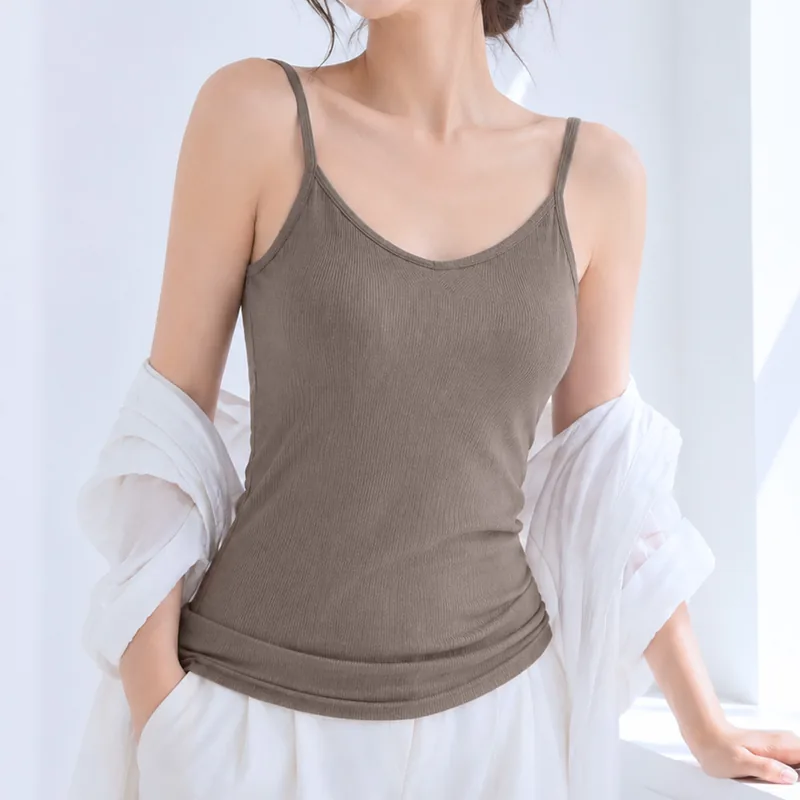 바디핏 골지 끈조절 캡내장 나시 브라탑, 아이보리, FREE(55-66), 1장