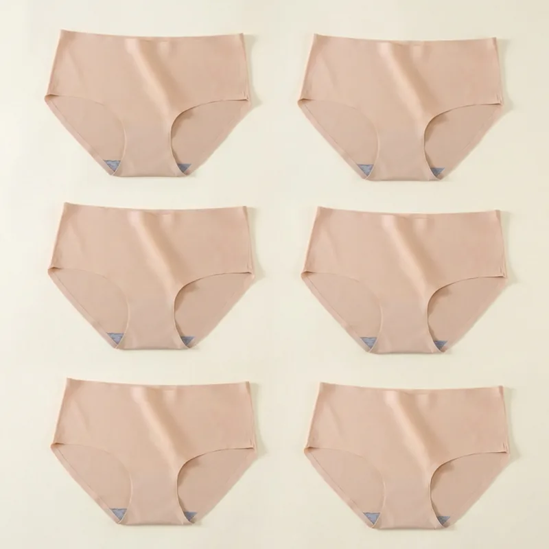 심리스 팬티 심플 무봉제 라인, 스킨, 2XL, 6개