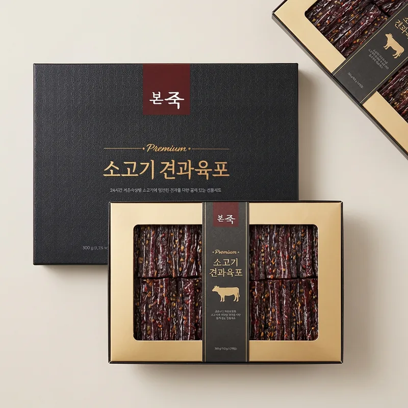 본죽 소고기 견과 육포 선물세트, 300g, 1개
